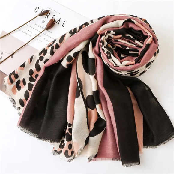 Blush Rush Animal Print Lux Designer Inspo Scarf - Picture 2 of 10